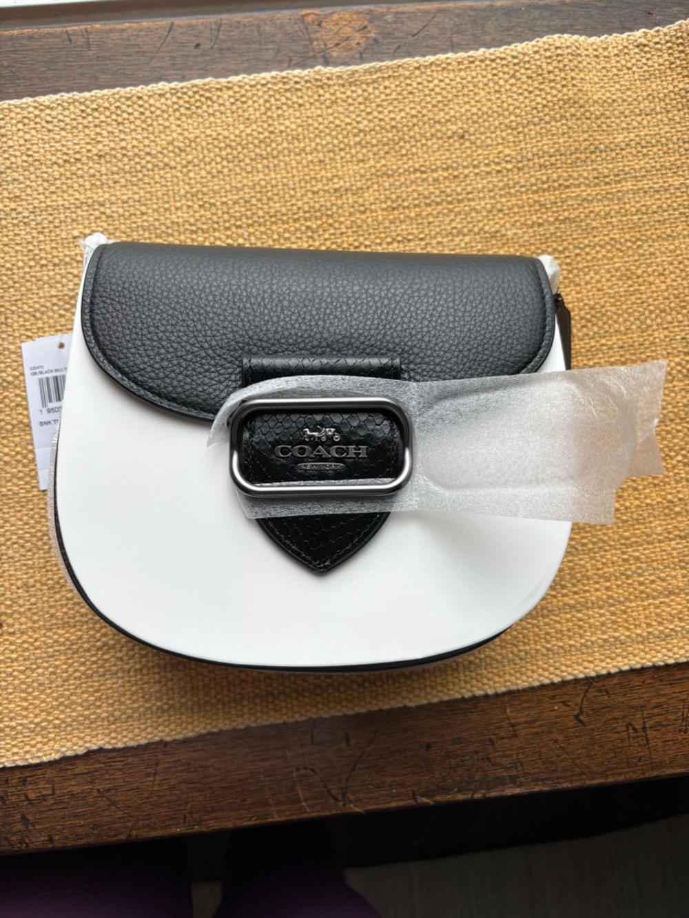 Coach Black and White Morgan Saddle Bag